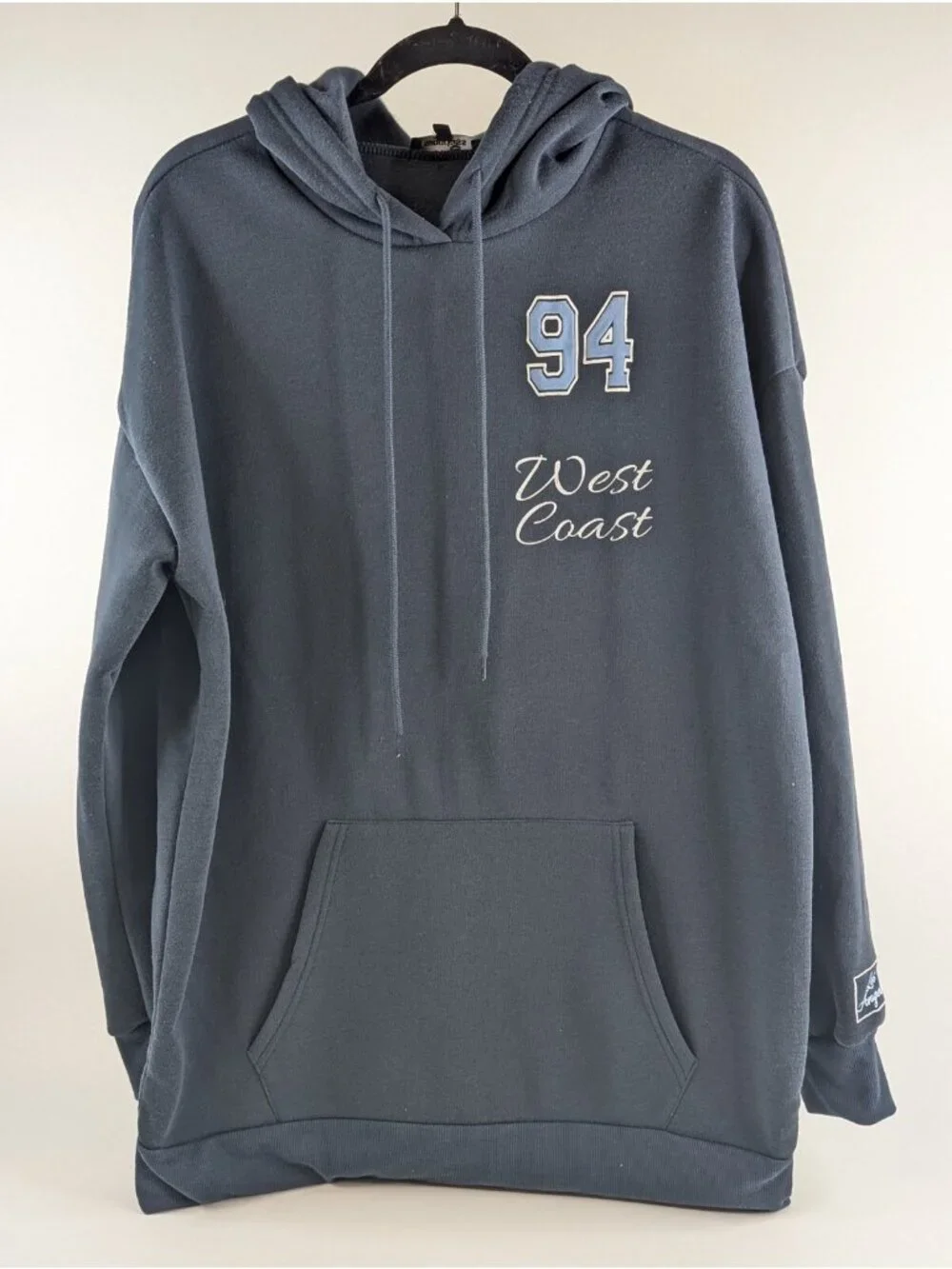 Sugarkiss LA Athletics 94 Womens Medium Hoodie Blue Oversized Long Sweatshirt